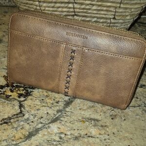 Bostanten Brown Leather Wallet for Women. Double Sided Wallet. NWOT